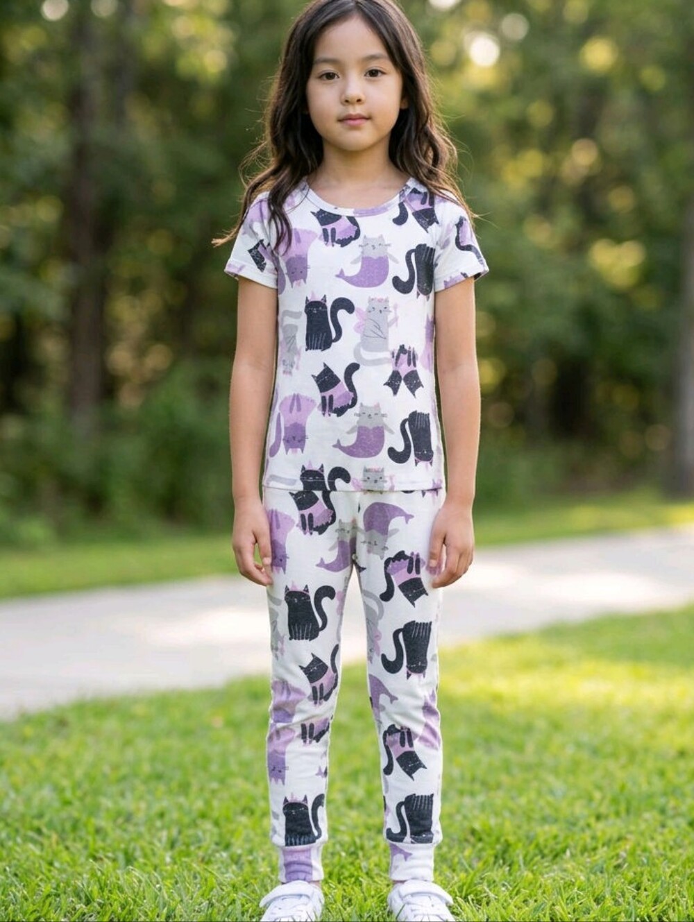 Cat Print Pajamas 2T